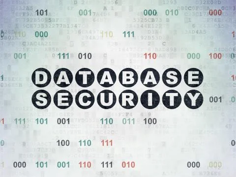 Programming concept: Database Security on Digital Data Paper background Stockillustratie
