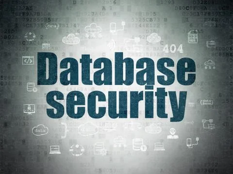 Programming concept: Database Security on Digital Data Paper background イラスト素材