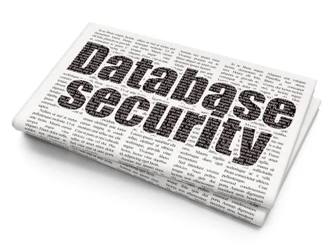 Programming concept: Database Security on Newspaper background Stock Illustration