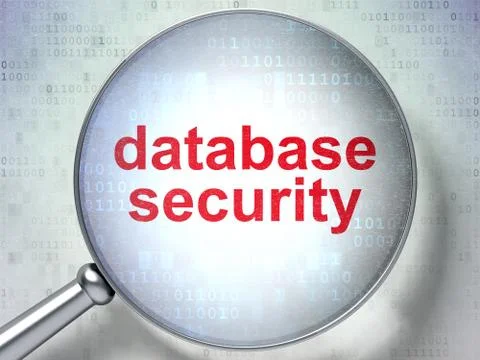 Programming concept: Database Security with optical glass Stock Illustration