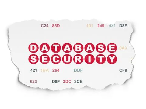 Programming concept: Database Security on Torn Paper background Illustrazione stock