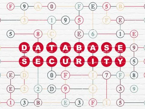 Programming concept: Database Security on wall background Illustrazione stock