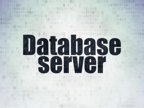 Programming concept: Database Server on Digital Data Paper background Illustrazione stock