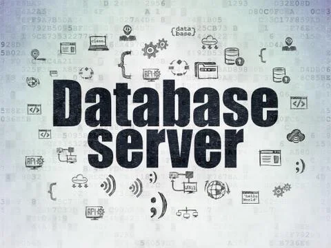 Programming concept: Database Server on Digital Data Paper background Stock-Illustration