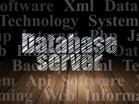 Programming concept: Database Server in grunge dark room Stock Illustration
