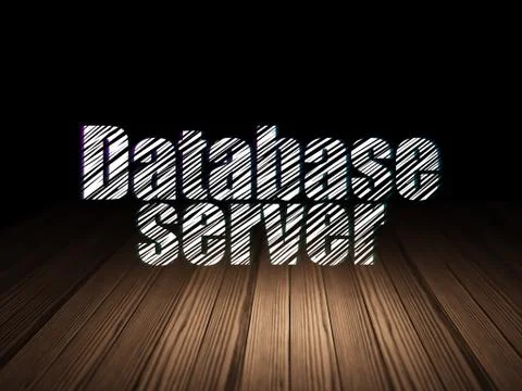 Programming concept: Database Server in grunge dark room Stock Illustration