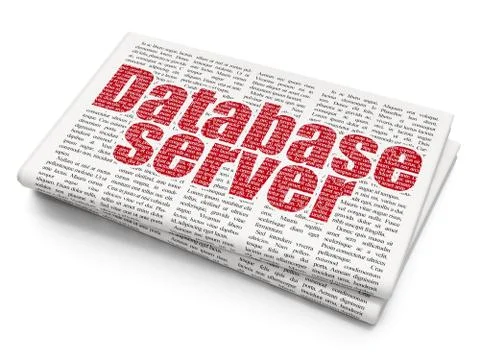 Programming concept: Database Server on Newspaper background イラスト素材