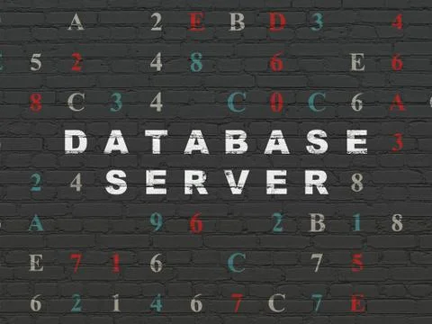 Programming concept: Database Server on wall background イラスト素材