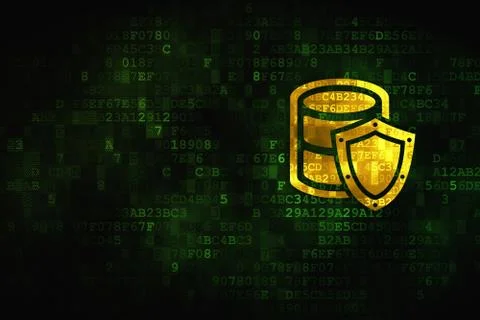 Programming concept: Database With Shield on digital background イラスト素材