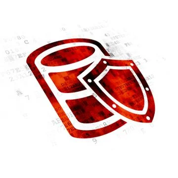 Programming concept: Database With Shield on Digital background Illustrazione stock