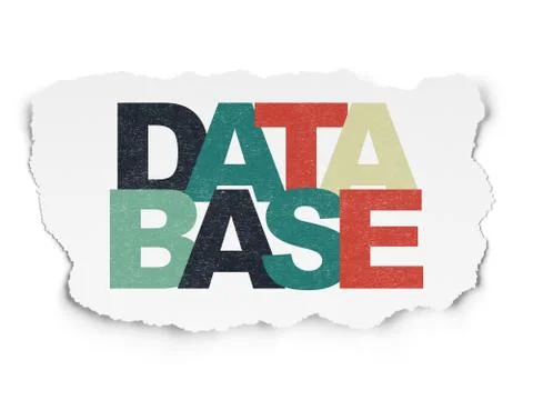 Programming concept: Database on Torn Paper background Stock Illustration