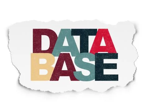 Programming concept: Database on Torn Paper background Stockillustratie