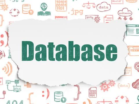 Programming concept: Database on Torn Paper background Illustrazione stock