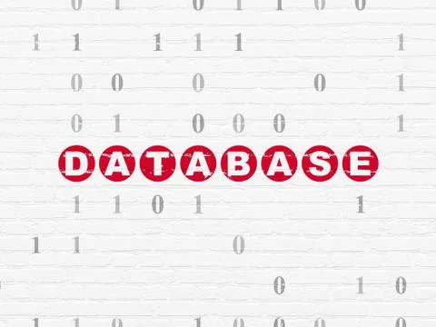 Programming concept: Database on wall background 스톡 일러스트