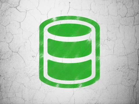 Programming concept: Database on wall background Stock Illustration