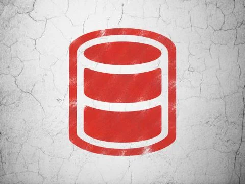 Programming concept: Database on wall background 스톡 일러스트