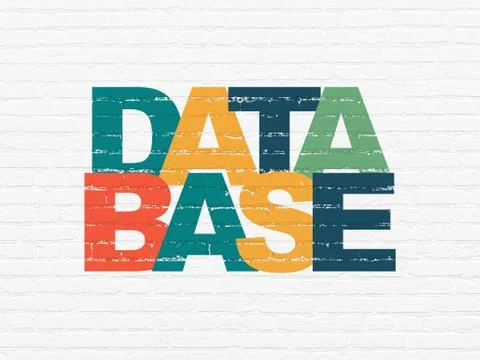 Programming concept: Database on wall background イラスト素材