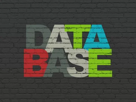 Programming concept: Database on wall background イラスト素材