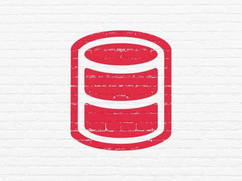 Programming concept: Database on wall background Illustrazione stock