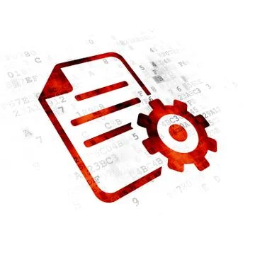 Programming concept: Gear on Digital background 스톡 일러스트