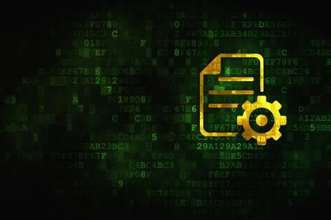 Programming concept: Gear on digital background Stock Illustration