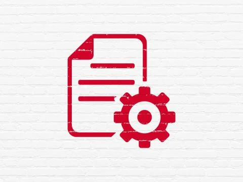 Programming concept: Gear on wall background 스톡 일러스트