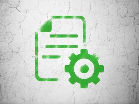 Programming concept: Gear on wall background 스톡 일러스트