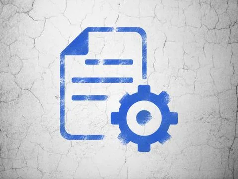 Programming concept: Gear on wall background 스톡 일러스트