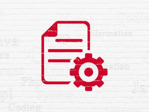 Programming concept: Gear on wall background イラスト素材