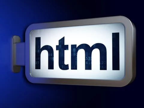 Programming concept: Html on billboard background Stockillustratie