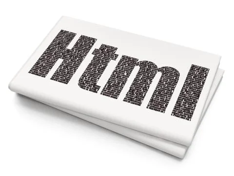 Programming concept: Html on Blank Newspaper background 库存插图