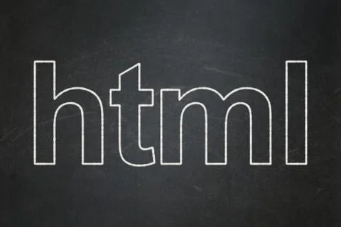 Programming concept: Html on chalkboard background イラスト素材