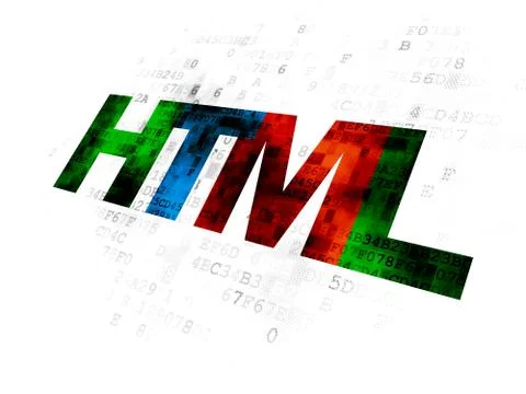 Programming concept: Html on Digital background 스톡 일러스트