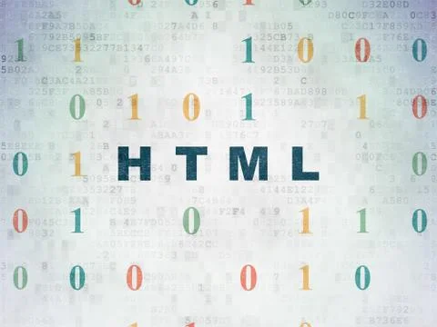 Programming concept: Html on Digital Data Paper background Illustrazione stock