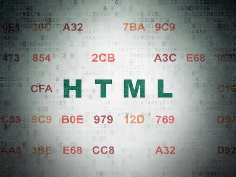 Programming concept: Html on Digital Data Paper background Stockillustratie