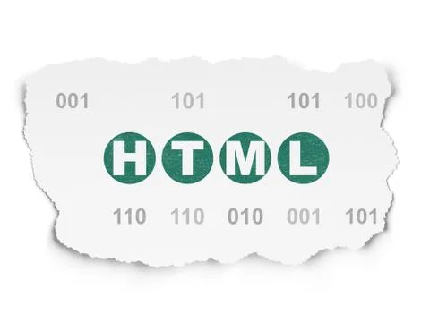 Programming concept: Html on Torn Paper background Illustrazione stock