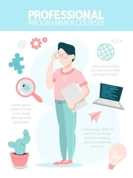 Programming concept. Idea of working on the computer イラスト素材