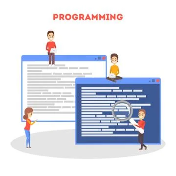 Programming concept. Idea of working on the computer Stock Illustration