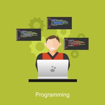 Programming concept illustration. Flat design illustration concepts for analy Stock Illustration