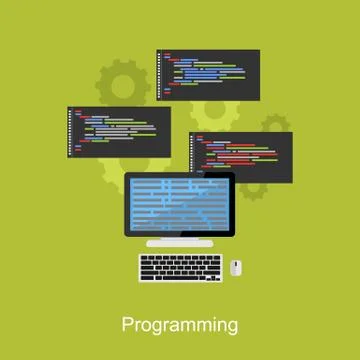 Programming concept illustration. Flat design illustration concepts for brain Stock Illustration