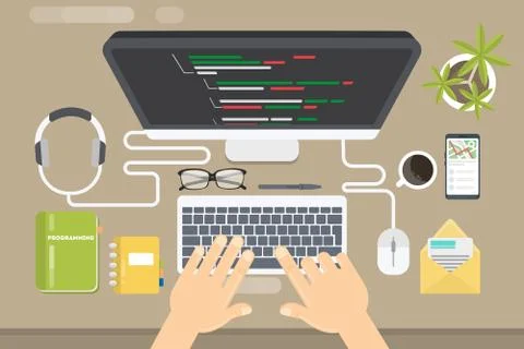 Programming concept illustration. Illustrazione stock