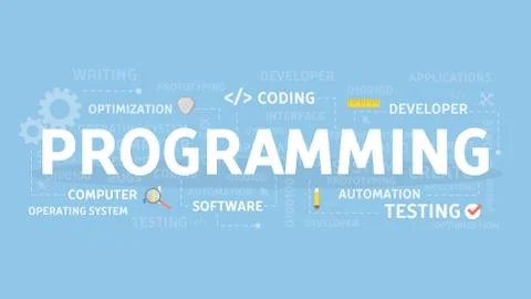 Programming concept illustration. Illustrazione stock