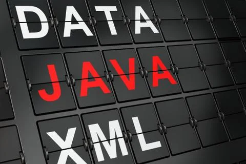 Programming concept: Java on airport board background Stock-Illustration