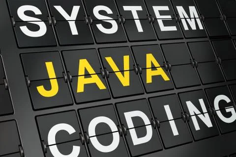 Programming concept: Java on airport board background Stock-Illustration