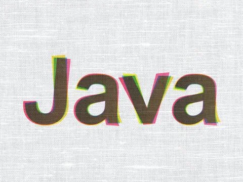 Programming concept: Java on fabric texture background Stock-Illustration