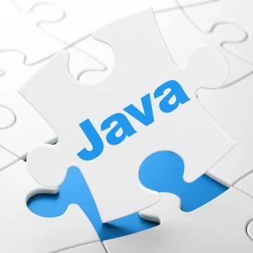 Programming concept: Java on puzzle background Illustrazione stock