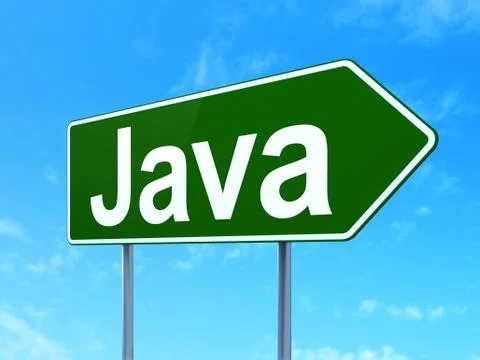 Programming concept: Java on road sign background Stock-Illustration