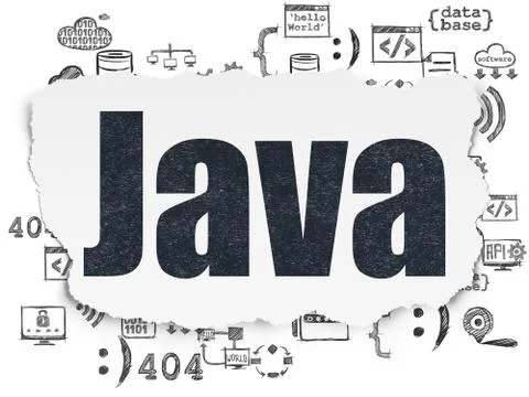 Programming concept: Java on Torn Paper background Stock Illustration