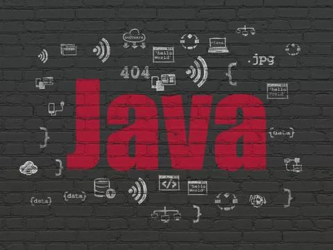 Programming concept: Java on wall background Stock-Illustration