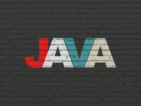 Programming concept: Java on wall background Stock-Illustration